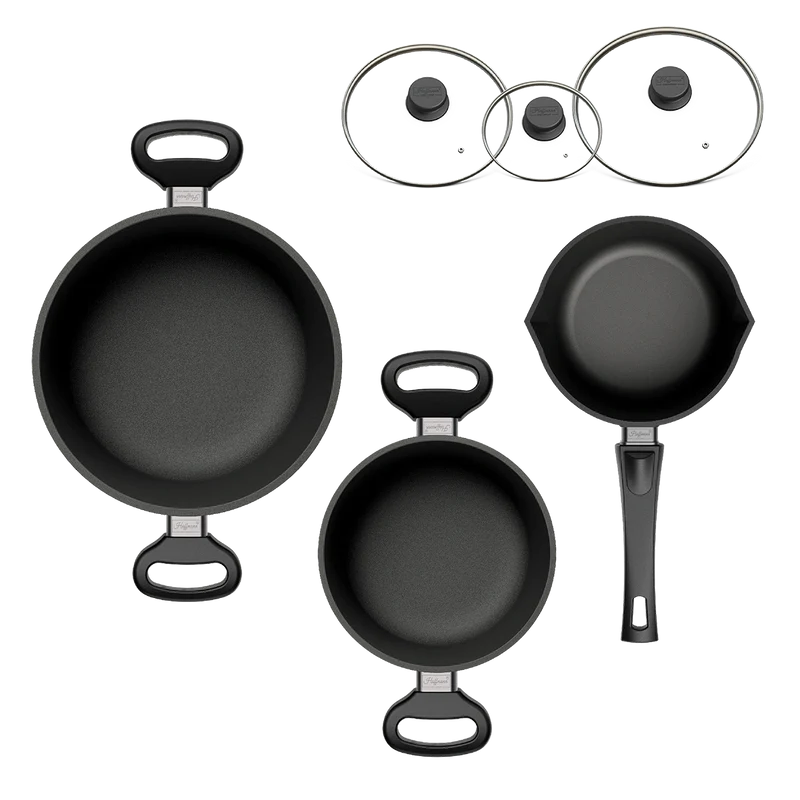 STONIQ Topf-TRIO | PFAS-Frei | Kochtopf 20, 24 cm, Milchtopf
