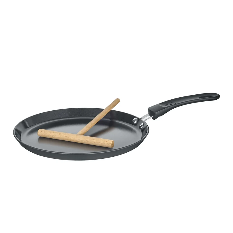 Crêpespfannes-Set 24 cm, Aluminium, PFAS-frei, inkl. Teigverteiler